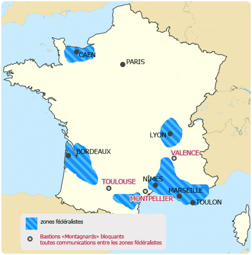CarteZonesFederalistesRevolutionFrancaise
