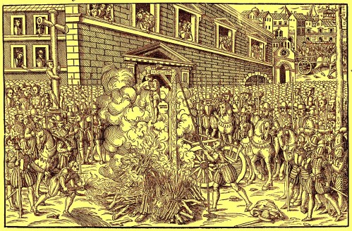 Exécution d'Anne du Bourg, un Conseiller au Parlement de Paris, le 23 décembre 1559