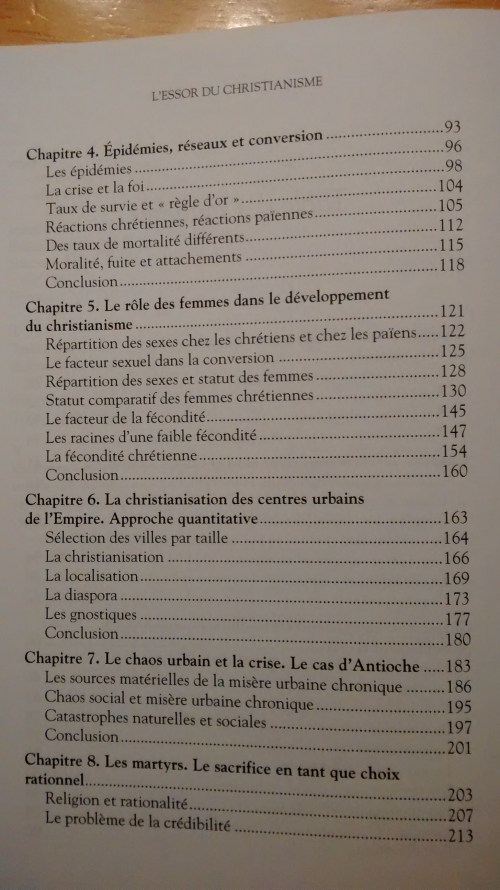 Essor du christianisme - Table des matières