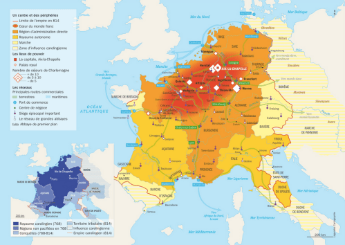Carte administrative de l'Empire carolingien
